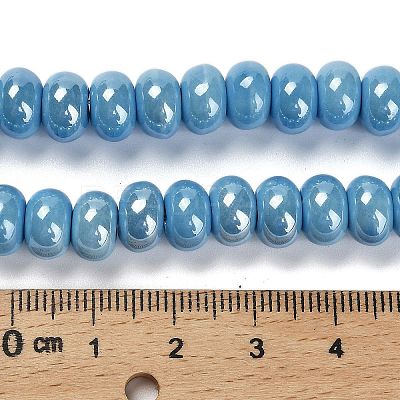 Glazed Porcelain Rondelle Beads PORC-Q001-01F-1