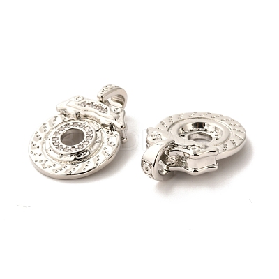 Brass Micro Pave Clear Cubic Zirconia Pendants ZIRC-P086-16-1