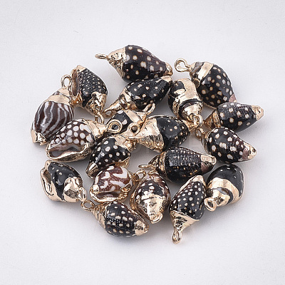 Electroplate Spiral Shell Pendants X-SSHEL-T009-19-1