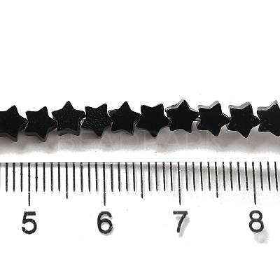 Natural Black Onyx(Dyed & Heated) Beads Strands G-G085-B44-01-1