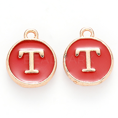 Golden Plated Alloy Enamel Charms X-ENAM-S118-03T-1