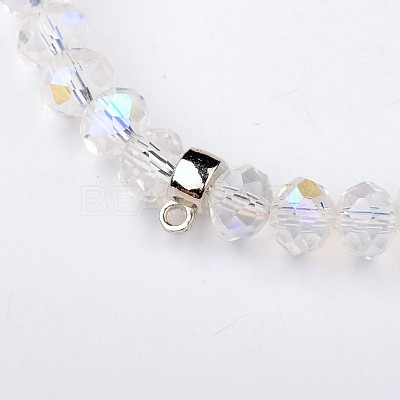 Glass Rondelle Bead Stretch Bracelets BJEW-JB01551-04-1
