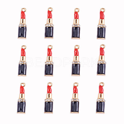 Light Gold Plated Alloy Enamel Pendants PALLOY-CJ0001-04-1