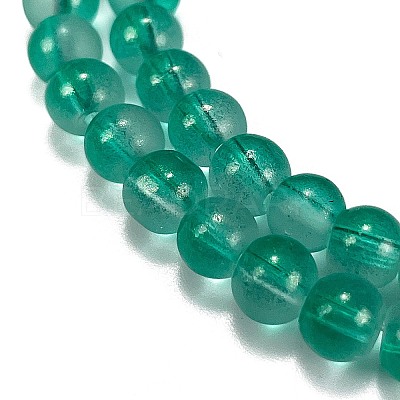 Frosted Transparent Glass Bead Strands GLAA-P065-6mm-14-1