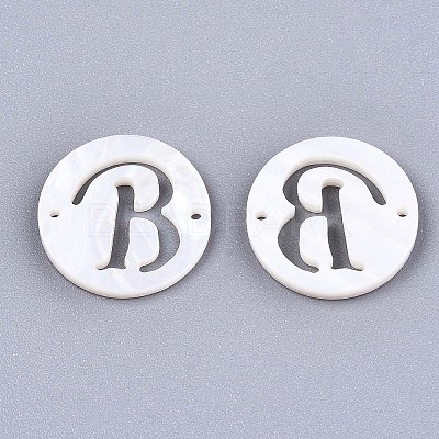 Natural Freshwater Shell Links Connectors LS-X-SHEL-S276-120B-1