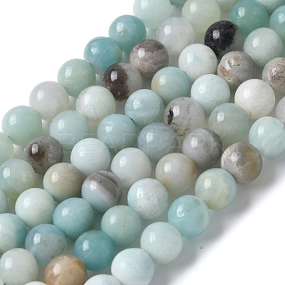 Natural Flower Amazonite Beads Strands Z26N5018-01-1