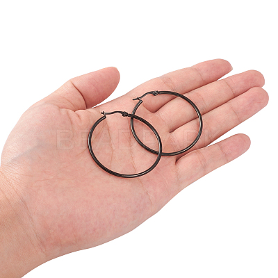 304 Stainless Steel Big Hoop Earrings X-EJEW-F105-06B-1