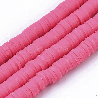 Handmade Polymer Clay Beads Strands X-CLAY-R089-6mm-059-1