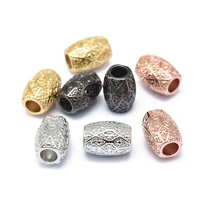 Rack Plating Brass European Beads KK-O125-06-1
