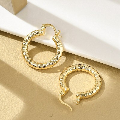Brass Two Tone Hoop Earrings EJEW-B117-06C-G-1