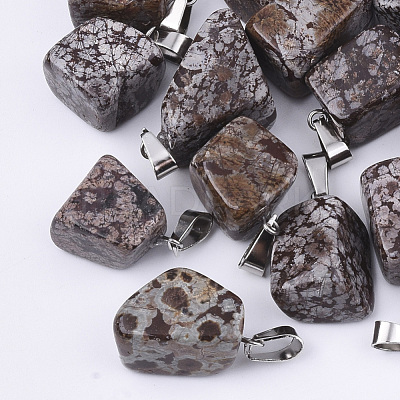 Natural Snowflake Obsidian Pendants G-Q996-16-1