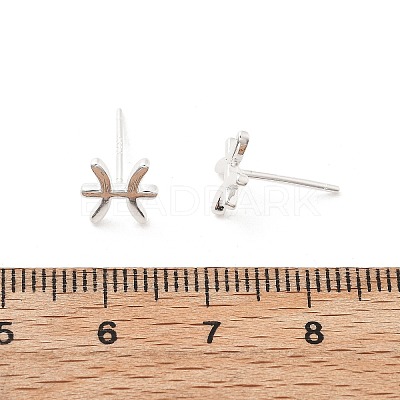 925 Sterling Silver Stud Earrings EJEW-K303-01S-12-1