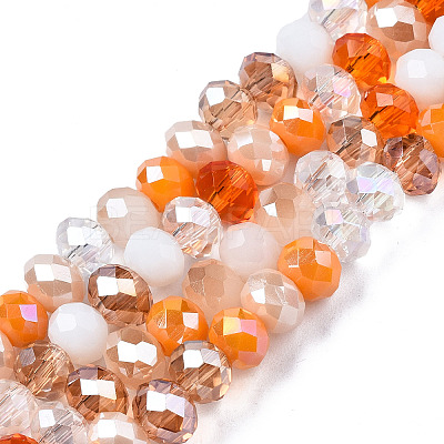 Electroplate Glass Beads Strands X-EGLA-N002-12G-1