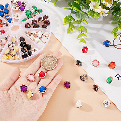 100Pcs 10 Colors Pearlized Resin Shank Button DIY-NB0008-50-1