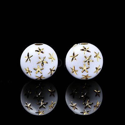 Craft Style Opaque White Acrylic Beads MACR-N012-11-B02-1