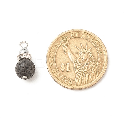 Natural Lava Rock Pendants PALLOY-JF01517-1