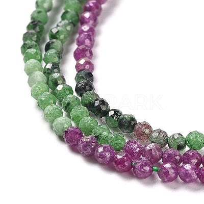 Gradient Color Natural Ruby in Zoisite Beads Strands G-D080-A03-1