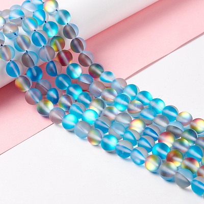 Synthetic Moonstone Beads Strands G-E573-01C-22-1