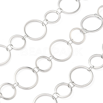 304 Stainless Steel Ring Link Chains CHS-G044-05P-02-1