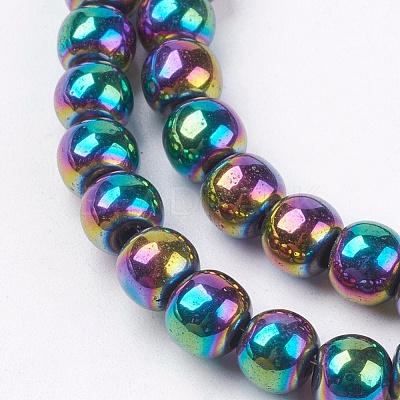 Non-magnetic Synthetic Hematite Beads Strands G-S096-6mm-5-1