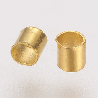 Brass Crimp Beads X-KK-L021-G-1