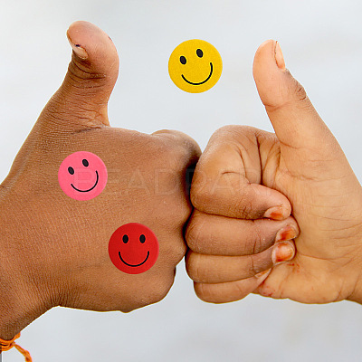 Round Dot Paper Self-adhesive Smiling Face Reward Stickers PW-WG51572-01-1