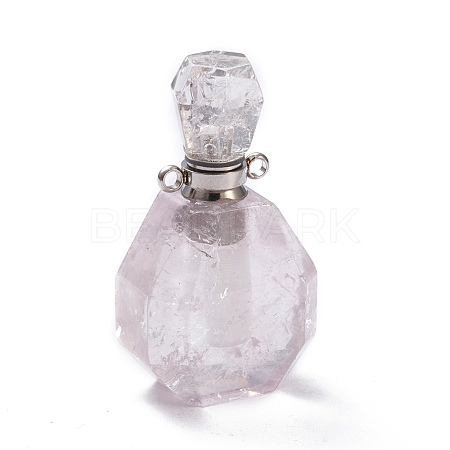 Faceted Natural Amethyst Openable Perfume Bottle Pendants G-I287-05E-P-1