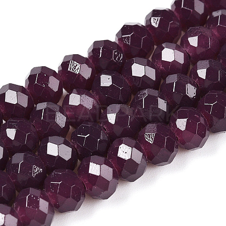 Baking Paint Imitation Jade Glass Bead Strands X-DGLA-A034-J6MM-A02-1