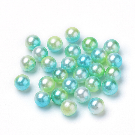 Rainbow Acrylic Imitation Pearl Beads OACR-R065-10mm-03-1