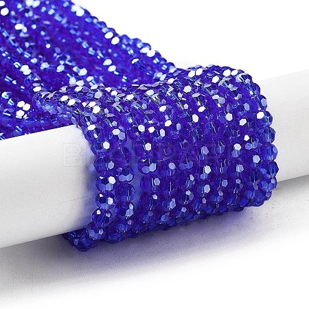 Electroplate Transparent Glass Beads Strands EGLA-A035-T4mm-A21-1