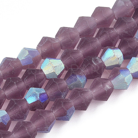 Imitate Austrian Crystal Bicone Frosted Glass Beads Strands EGLA-A039-T3mm-MB04-1