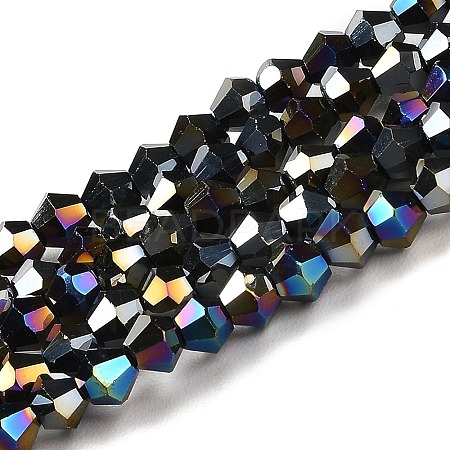 Opaque Solid Color Electroplate Glass Beads Strands LS-EGLA-A039-P4mm-B17-1