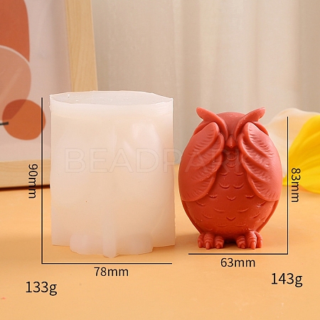 3D No Seeing Owl Scented Candle Silicone Molds PW-WG85163-02-1