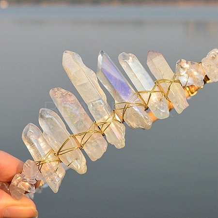 Natural Electroplated Crystal Hair Bands PW-WG6526D-04-1
