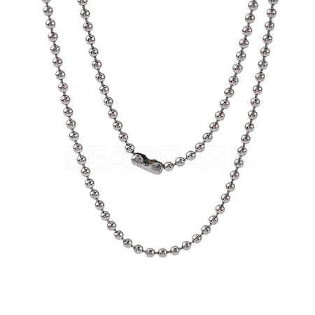 Tarnish Resistant 304 Stainless Steel Ball Chain Necklaces X-CHS-O005-B-1.5mm-1