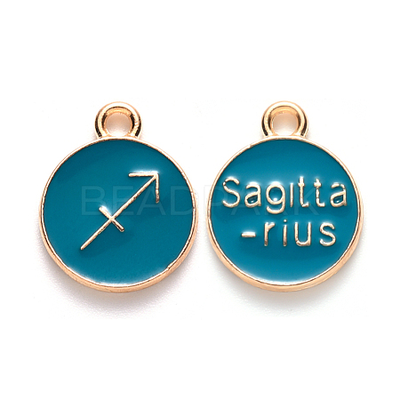 Alloy Enamel Pendants X-ENAM-S124-01B-05F-1