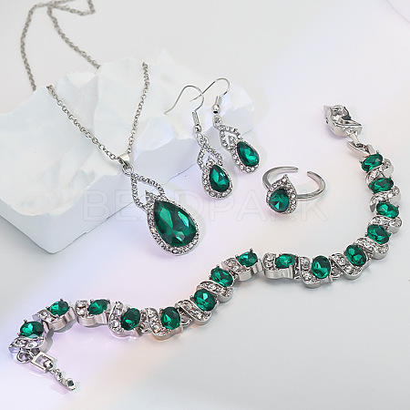 Alloy Rhinestone Glass Jewelry Sets FS-WG78952-01-1