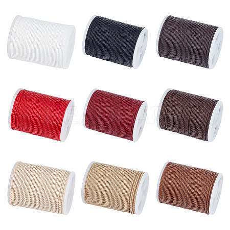   9 Rolls 9 Colors Round Waxed Polyester Cord YC-PH0002-41-1