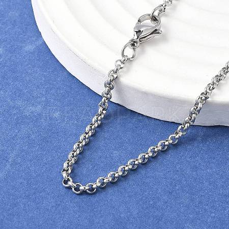 Tarnish Resistant 304 Stainless Steel Rolo Chain Necklaces NJEW-JN01228-03-1