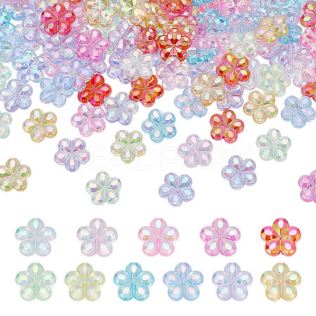 200Pcs Transaparent Acrylic Beads PACR-HY0001-02-1