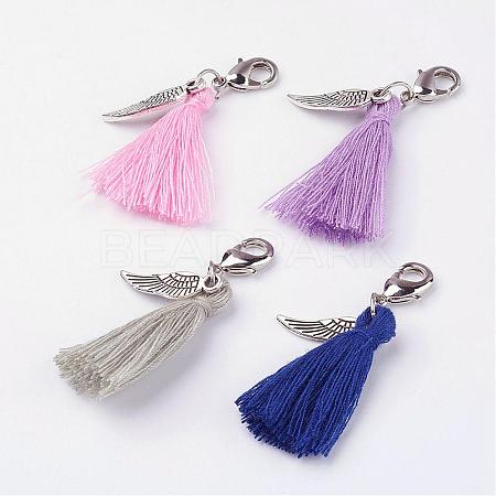Cotton Thread Tassel Pendant Decorations HJEW-JM00278-1