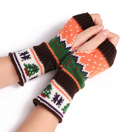 Acrylic Fiber Yarn Knitting Fingerless Gloves COHT-PW0002-07E-1