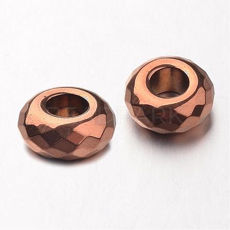 Electroplate Non-magnetic Synthetic Hematite European Beads G-F300-53-08-1