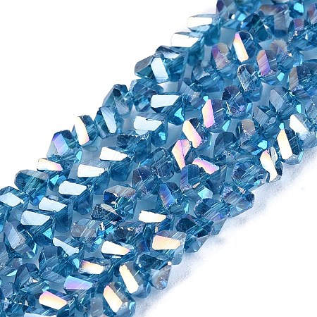 Electroplate Transparent Glass Beads Strands EGLA-Q139-01A-A27-1