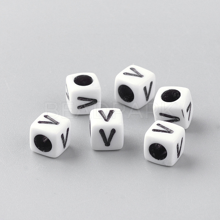 Opaque Acrylic Beads X-SACR-Q188-02V-1