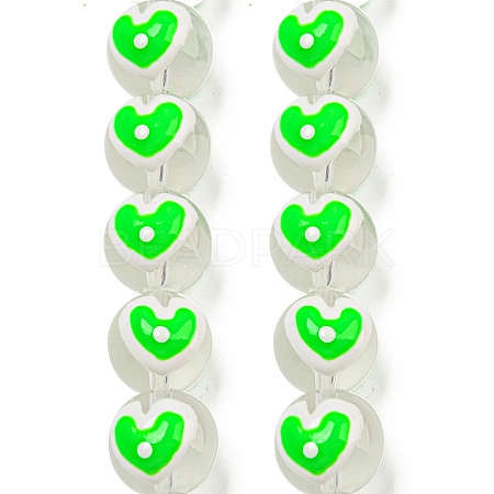 Transparent Glass with Enamel  Beads GLAA-N0028-04A-1