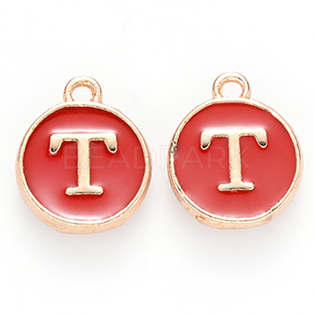 Golden Plated Alloy Enamel Charms X-ENAM-S118-03T-1