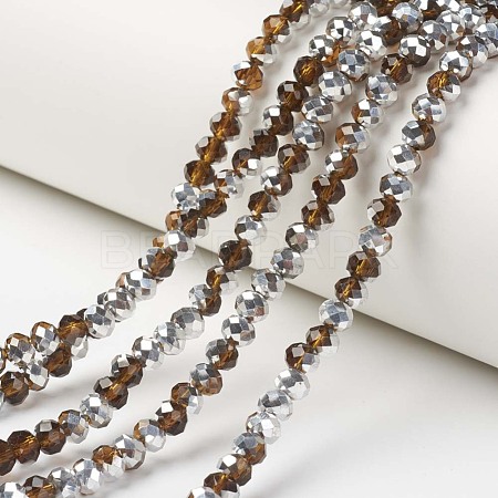 Electroplate Transparent Glass Beads Strands EGLA-A034-T10mm-M20-1