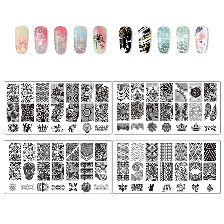 Lace Flower Stainless Steel Nail Art Stamping Plates MRMJ-R082-078-1