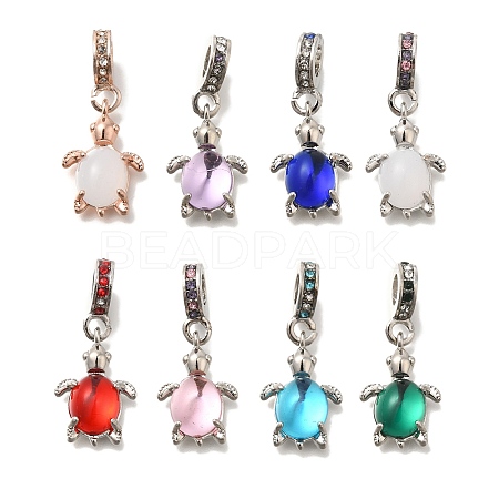 Rack Plating Alloy Rhinestone European Dangle Charms FIND-H005-45-1